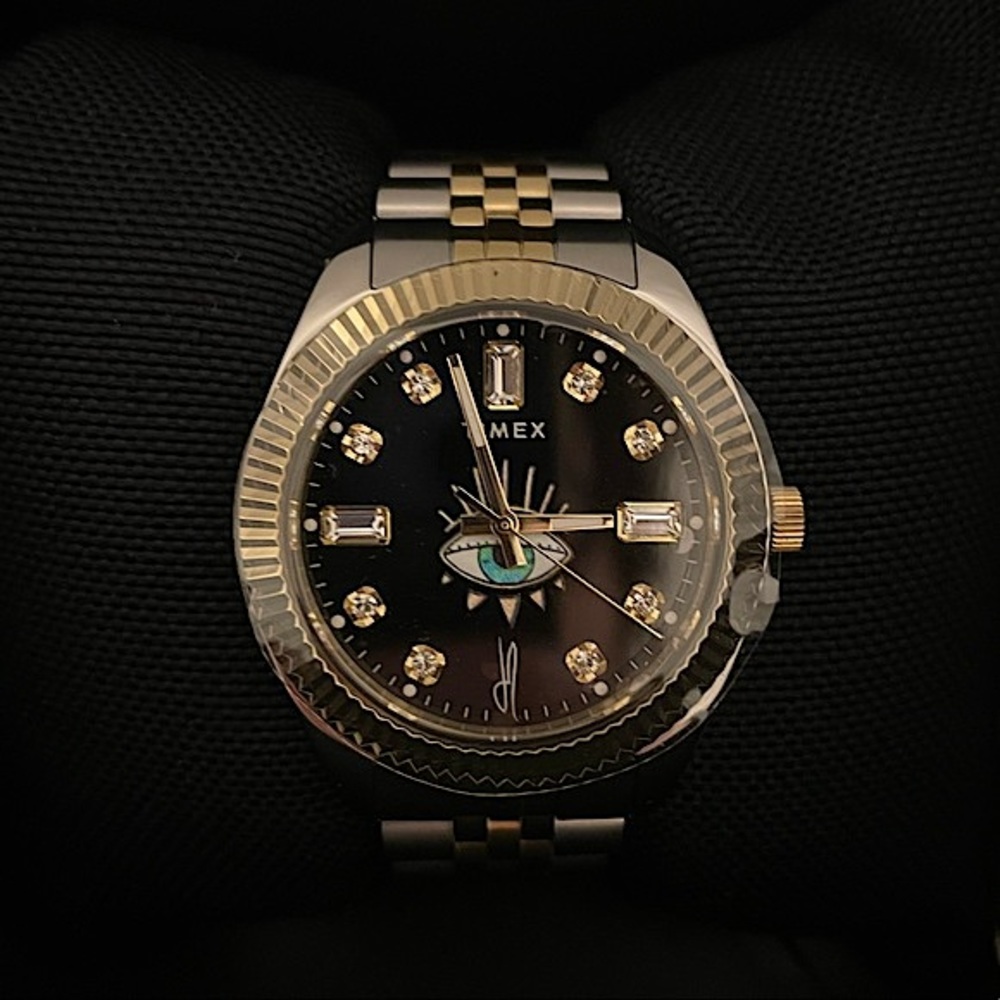 Jacquie Aiche Timex Watch, black two-tone